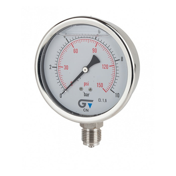 Manómetro Glicerina Genebre 100mm 1/2" - 0-6 bar Inox