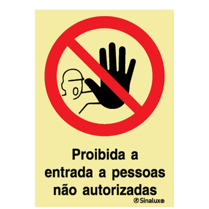 Sinalux FL/1F - Pictog.+ Proibida Entr Pess. não Autori