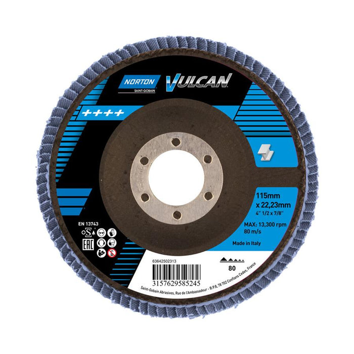 Disco Lamelado Metal/Inox Vulcan - 115x22 P80 R842