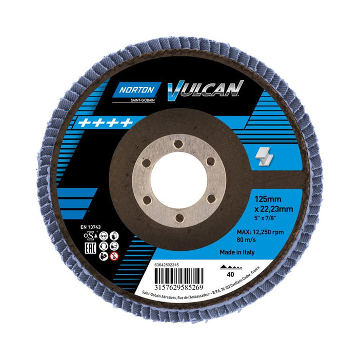 Disco Lamelado Metal/Inox Vulcan - 125x22 P40 R842