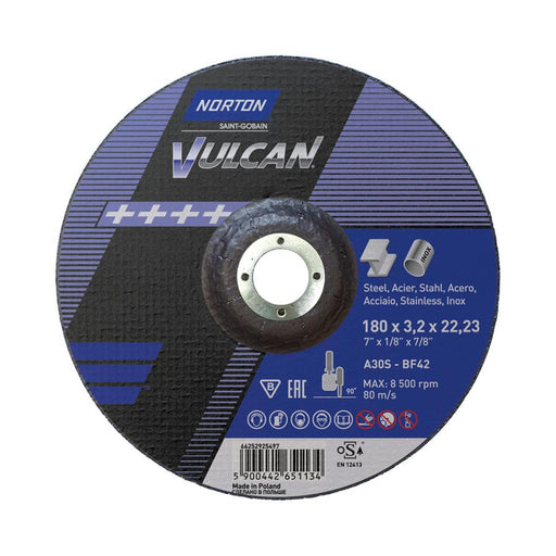 Disco Corte Metal/Inox Vulcan 180x3,2 - A30R-T42 BLSKY  (@)