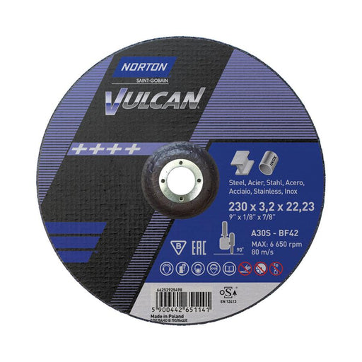 Disco Corte Metal/Inox Vulcan A30R-BF42 230x3,2x22,23  (@)