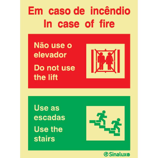 Sinalux FL/1F - Em Caso de Incêndio / In Case Of Fire